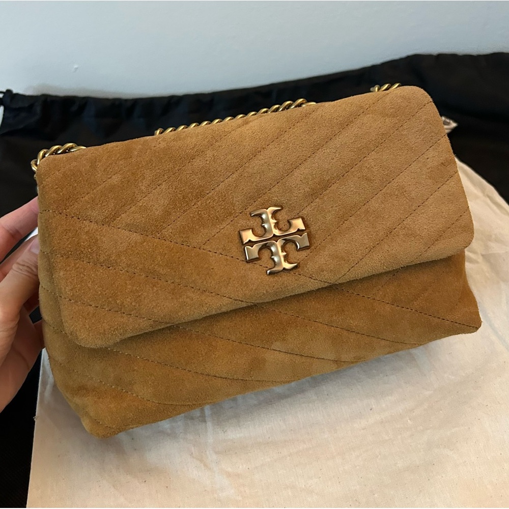 Tory Burch Kira Chevron Suede Small Convertible Shoulder Bag